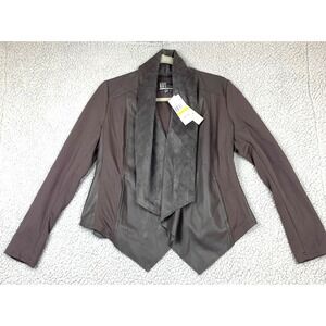 Kut from the Kloth Draped Faux Leather Moto Jacket, Size M, NWT